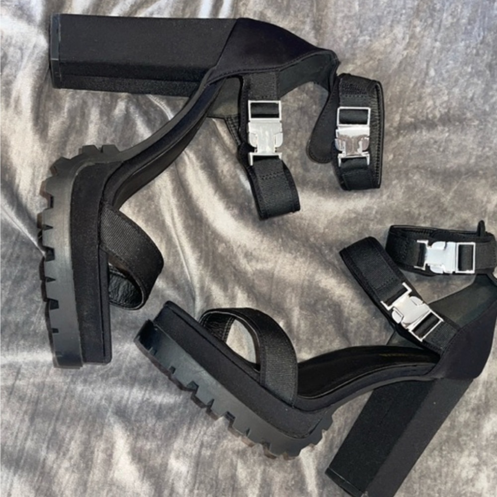 Fashion nova double buckle ‘long gone’ platform
